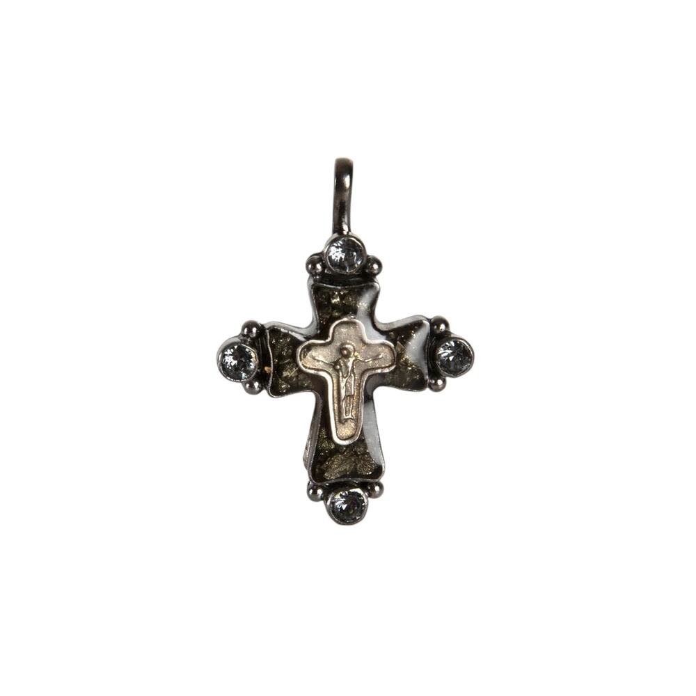 VIRGINS SAINTS & ANGELS VSA Maria Cross Medallion in Gunmetal